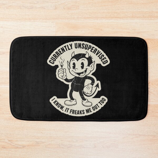 Item preview, Currently Unsupervised I Know It Freaks Me Out Too - Vintage Cartoon Devil designed and sold by Bowniko^^.