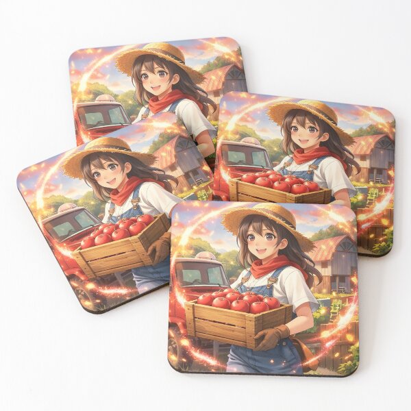 Item preview, Anime Apple Farmer Girl | Cozy Orchard Harvest Art | Cottagecore Farm Aesthetic designed and sold by Anshugoyal.