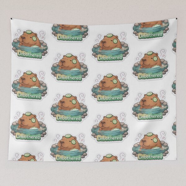 Item preview, Unbothered Capybara Spa Day Sticker designed and sold by Khatumeye.