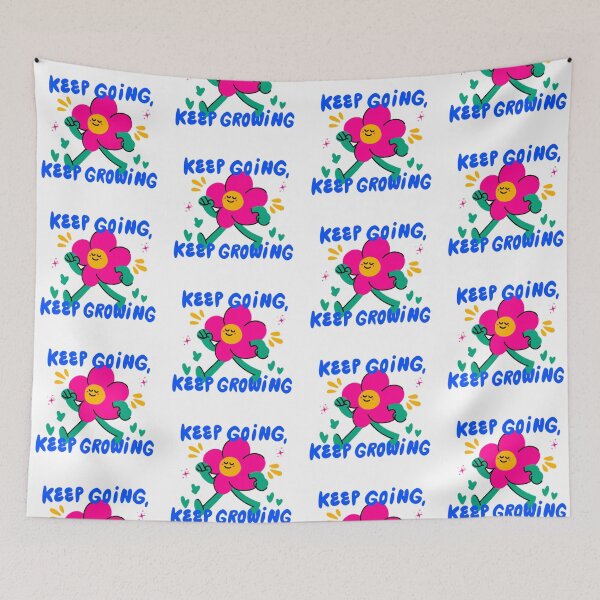 Item preview, Keep Going Keep Growing Cute Flower Motivation Design | Positive Mindset Quote designed and sold by PixelVibe Art.
