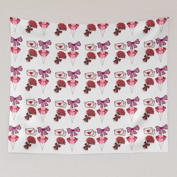 Item preview, Minimalist Romantic Red Rose Bouquet Sticker Pack - Heart Balloons and Bow designed and sold by Art IN Pack.