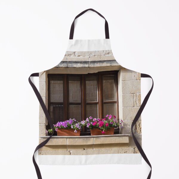 Item preview, Sunlit Stone Building Wooden Window With Colorful Flower Boxes On Mediterranean Facade designed and sold by Nmallia.