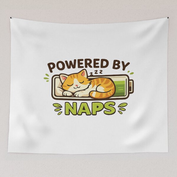 Item preview, Cute Cat Powered by Naps Funny Sleeping Kitten Graphic designed and sold by banglalook.