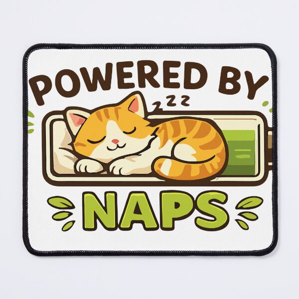 Item preview, Cute Cat Powered by Naps Funny Sleeping Kitten Graphic designed and sold by banglalook.