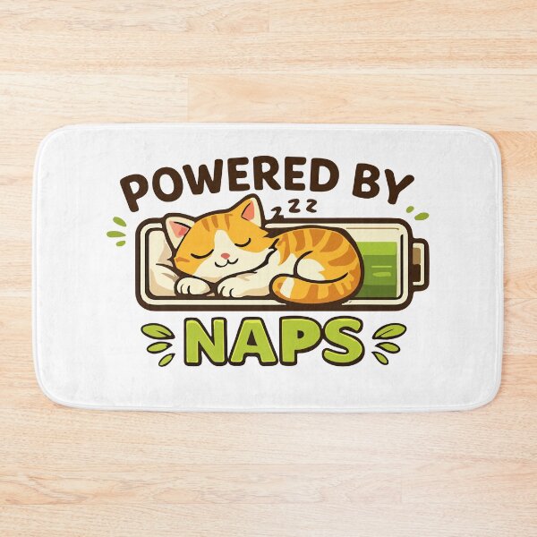Item preview, Cute Cat Powered by Naps Funny Sleeping Kitten Graphic designed and sold by banglalook.