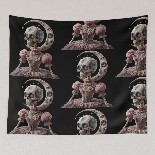 Item preview, Gothic Elegance: Moon and Skeleton Woman designed and sold by LujziWorld.