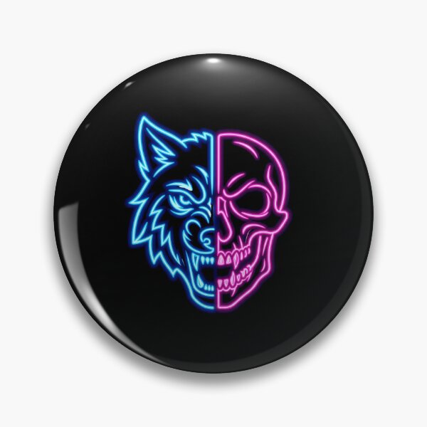 Item preview, Neon Skull Wolf Split Head Design designed and sold by CiprianBt.