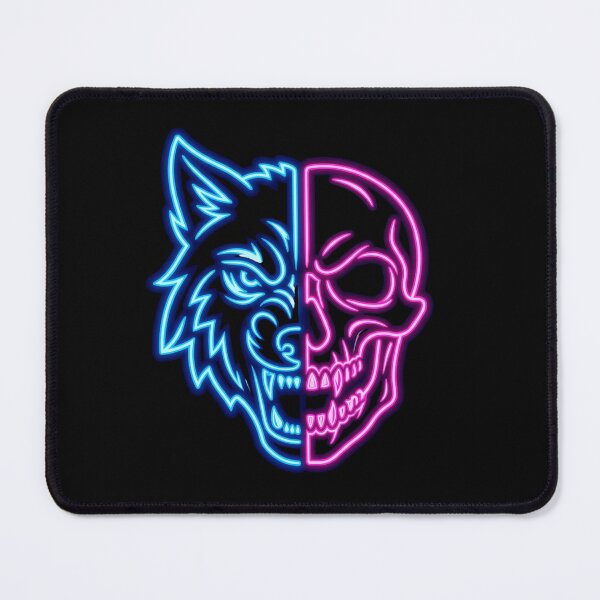 Item preview, Neon Skull Wolf Split Head Design designed and sold by CiprianBt.