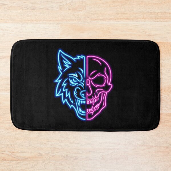 Item preview, Neon Skull Wolf Split Head Design designed and sold by CiprianBt.