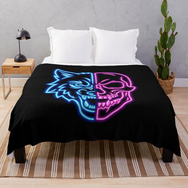 Item preview, Neon Skull Wolf Split Head Design designed and sold by CiprianBt.