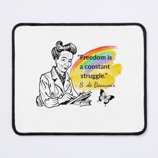 Item preview, Freedom - S. De Beauvoir Inspirational Quote designed and sold by iconiqueart.