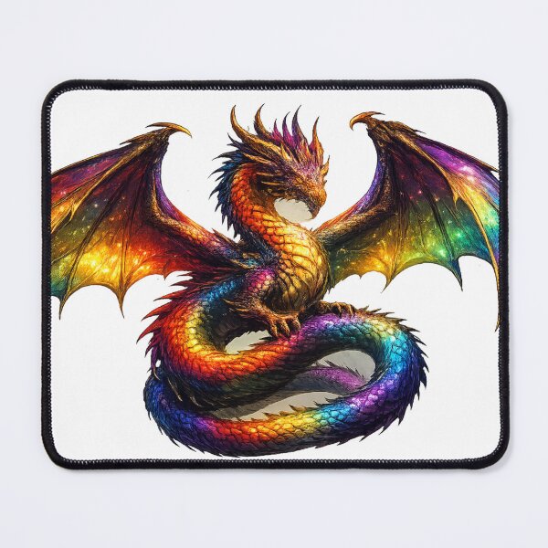 Item preview, Majestic Rainbow Dragon – Fantasy Galaxy Mythical Art designed and sold by Venkat-artz.