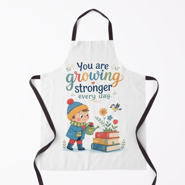 Item preview, You Are Growing Stronger Every Day Inspirational Quote Kids Wall Art | Positive Growth Motivation Design designed and sold by LoveNurseries.