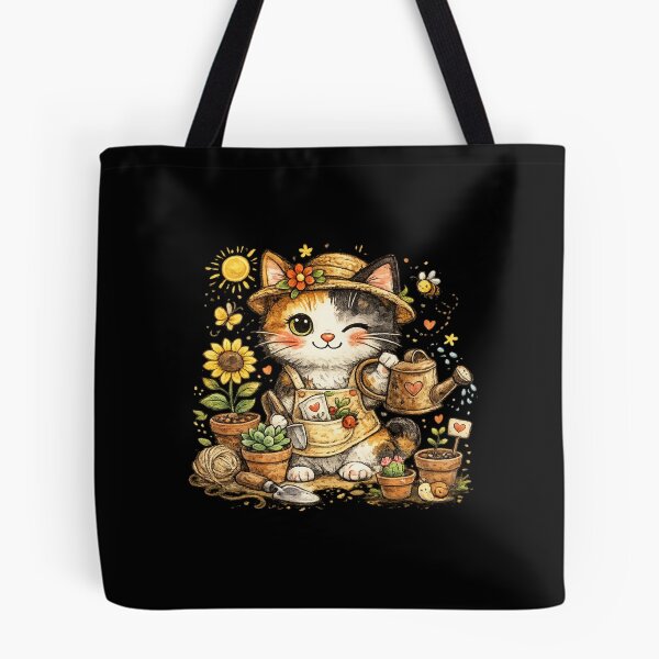 Item preview, Cute Gardening Cat Watercolor Illustration designed and sold by TheZyro.