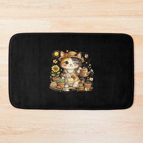 Item preview, Cute Gardening Cat Watercolor Illustration designed and sold by TheZyro.