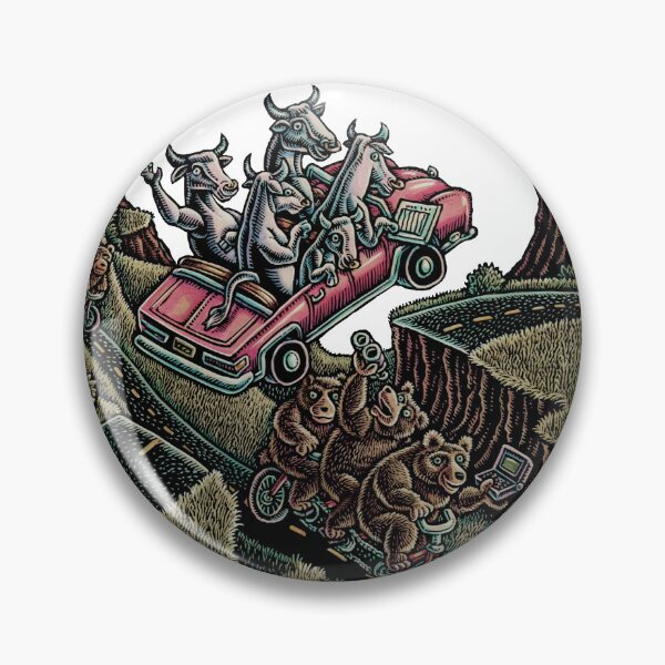 Item preview, convertible filled with bulls jumps over a chasm where bears ride bicycles designed and sold by LisaHaney.