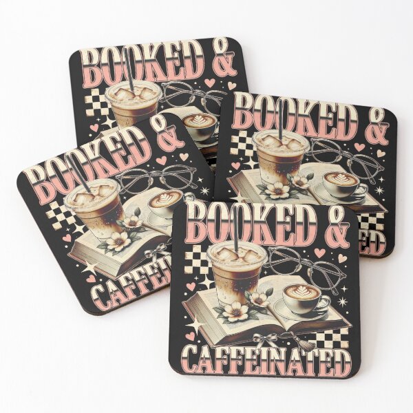 Item preview, Booked and Caffeinated Retro Book Lover Iced Coffee Vintage Aesthetic Graphic library vibes designed and sold by Keingdesign.
