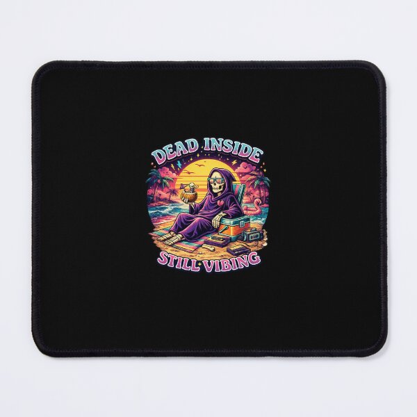 Item preview, Dead Inside Still Vibing – Retro Skeleton Beach Vaporwave designed and sold by Dzakooob.