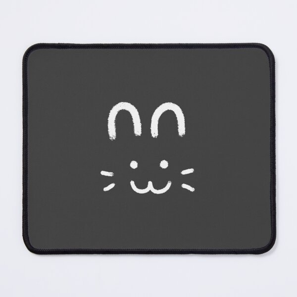 Item preview, Minimalist Chalk White Cute Bunny Face on Black Background designed and sold by somimalikkk.