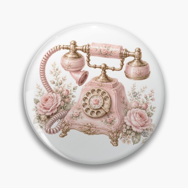 Item preview, Vintage Pink Rotary Telephone with Roses | Romantic Coquette Cottagecore Decor | Victorian Floral Phone Art designed and sold by looplandger.