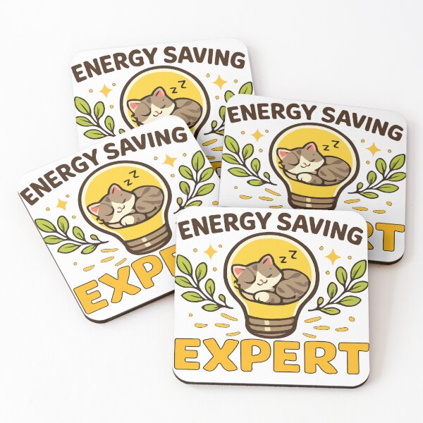 Item preview, Cute Sleeping Cat Energy Saving Expert Funny Lightbulb Graphic designed and sold by banglalook.