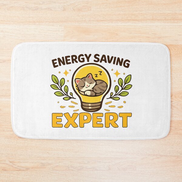 Item preview, Cute Sleeping Cat Energy Saving Expert Funny Lightbulb Graphic designed and sold by banglalook.
