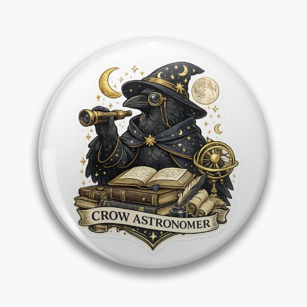 Item preview, Crow Astronomer | Celestial Crow Scientist Sticker | Astronomy Bird Fantasy Art designed and sold by MrDev.