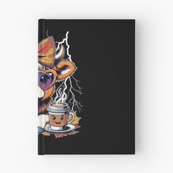 Item preview, Cute Highland Cow Pumpkin Spice Latte Autumn Leaves Heart retro cow designed and sold by Keingdesign.