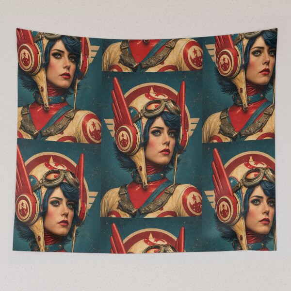Item preview, Retro Heroine with Wings designed and sold by jodotodesign.