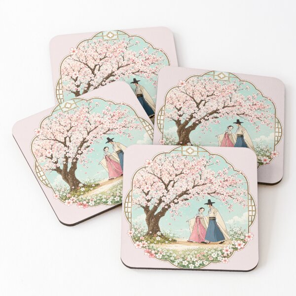 Item preview, Cherry Blossom Romance: Joseon Couple Strolling Amidst Blooms K-drama designed and sold by NerdiPop.