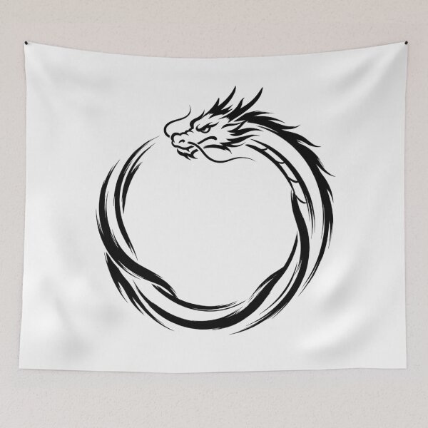 Item preview, Ink Dragon Circle Zen Brush Symbol designed and sold by CiprianBt.