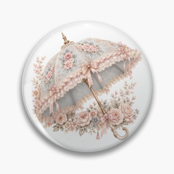 Item preview, Romantic Victorian Floral Parasol | Coquette Lace Umbrella | Vintage Cottagecore Pink Rose Aesthetic designed and sold by looplandger.