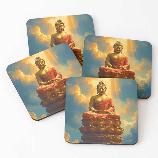 Item preview, Golden Serenity: Buddha Above the Clouds designed and sold by ZenGrooves.