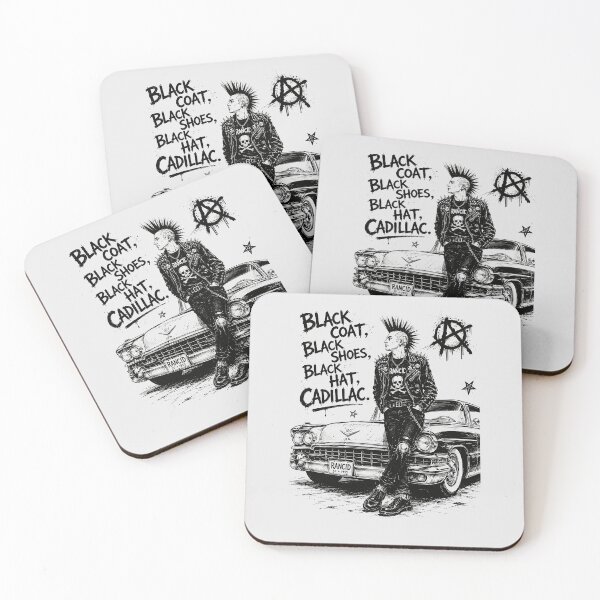 Item preview, Black Coat Black Shoes Black Hat Cadillac Punk Rock T-Shirt | Vintage Punk Rebel Cartoon Art designed and sold by paulo silveira.