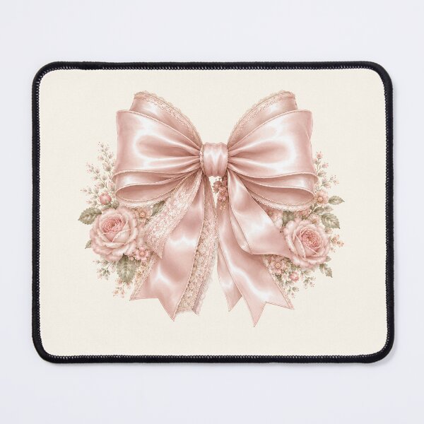 Item preview, Coquette Pink Satin Bow with Roses | Romantic Cottagecore Floral Ribbon | Vintage Feminine Aesthetic designed and sold by looplandger.