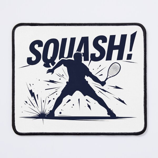 Item preview, Squash Player Action Silhouette Comic Typography Graphic designed and sold by RareVisuals.
