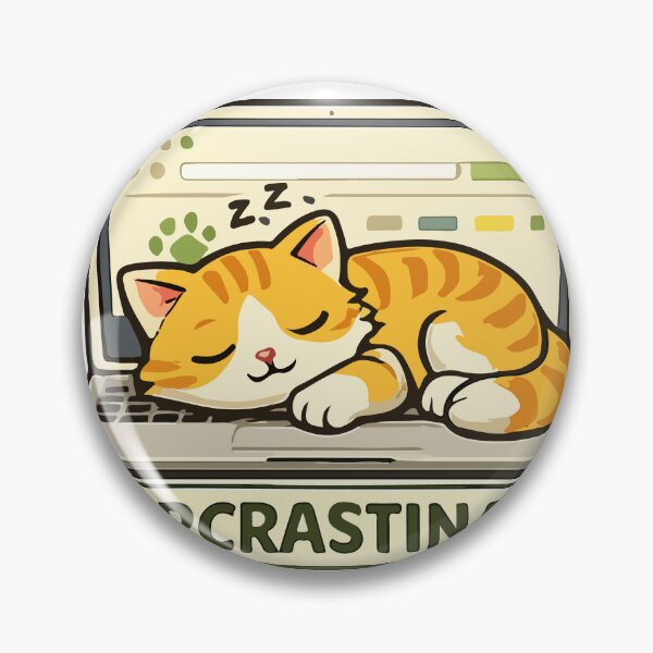 Item preview, Funny Purrcrastinator Cat Sleeping on Laptop Keyboard Graphic designed and sold by banglalook.