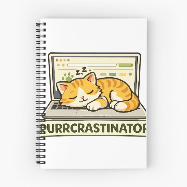 Item preview, Funny Purrcrastinator Cat Sleeping on Laptop Keyboard Graphic designed and sold by banglalook.