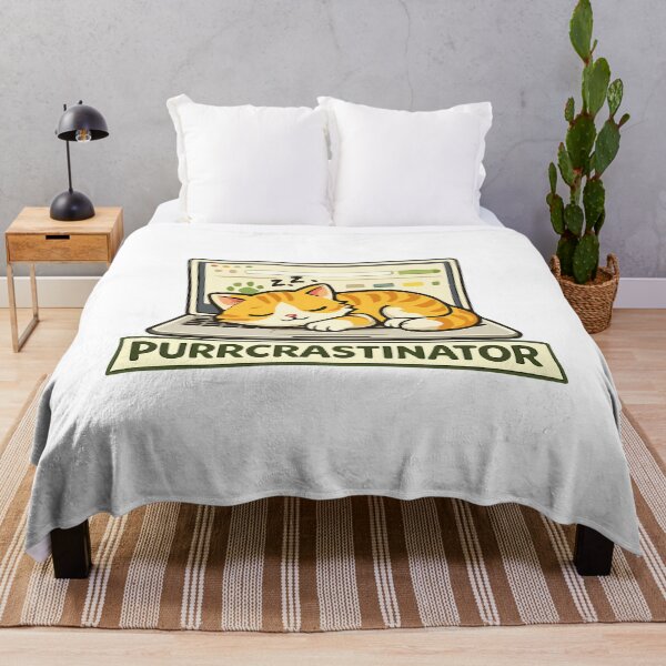 Item preview, Funny Purrcrastinator Cat Sleeping on Laptop Keyboard Graphic designed and sold by banglalook.
