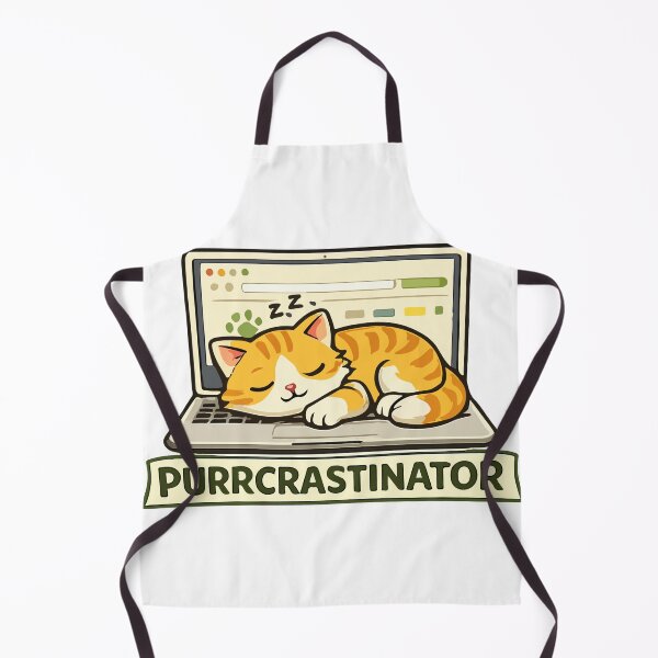 Item preview, Funny Purrcrastinator Cat Sleeping on Laptop Keyboard Graphic designed and sold by banglalook.
