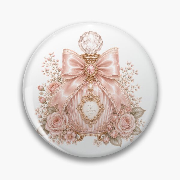 Item preview, Coquette Vintage Perfume Bottle | Romantic Pink Floral Perfume | Victorian Cottagecore Aesthetic Illustration designed and sold by looplandger.