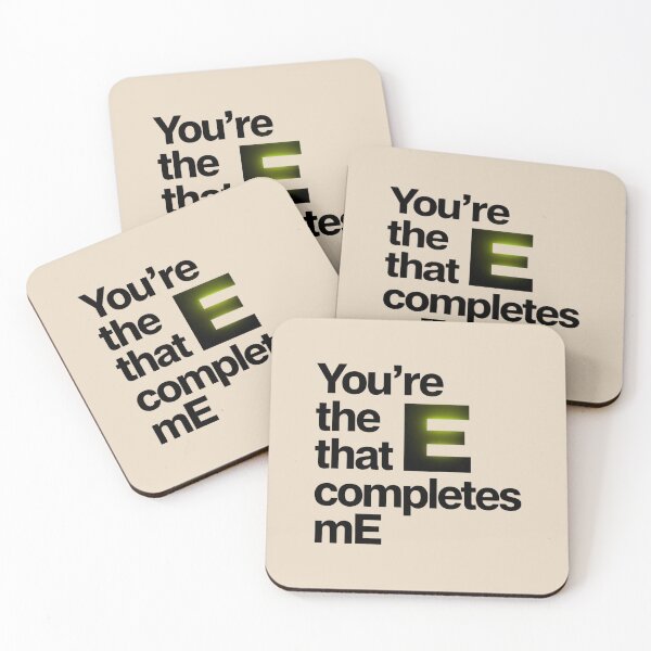 Item preview, You’re the E that completes mE” Typography Design – Playful Love Pun designed and sold by MagicMakerPh.