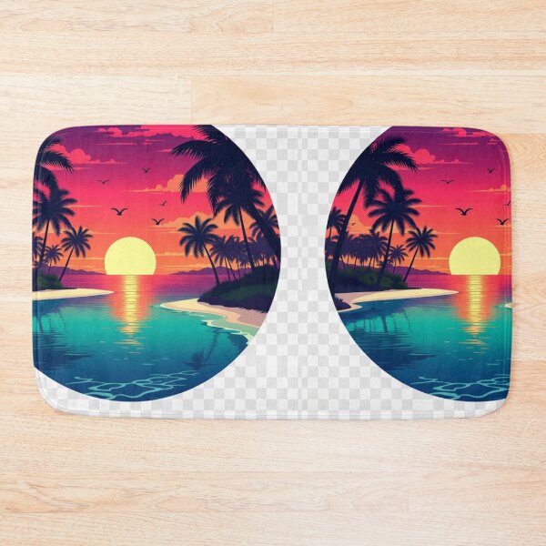 Item preview, Neon Tropical Lagoon Sunset | Retro Palm Beach Paradise designed and sold by GalleryPeak.