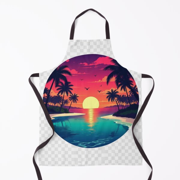 Item preview, Neon Tropical Lagoon Sunset | Retro Palm Beach Paradise designed and sold by GalleryPeak.
