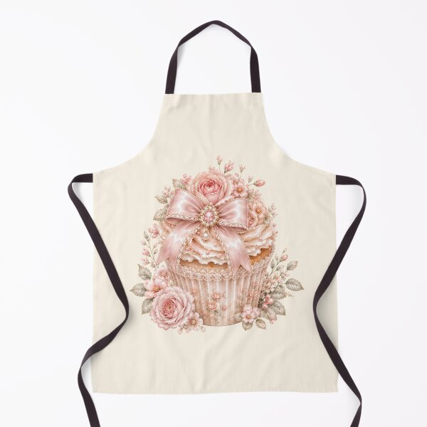 Item preview, Coquette Floral Cupcake | Romantic Pink Rose Cupcake | Cottagecore Dessert Aesthetic Illustration designed and sold by looplandger.