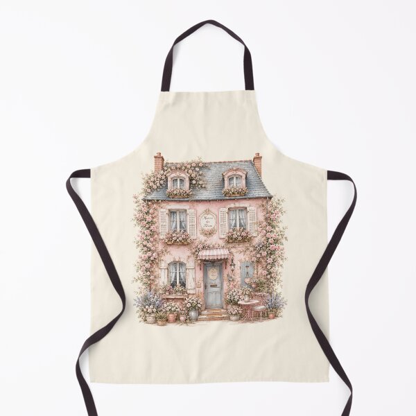 Item preview, Pink Cottagecore Flower House | Romantic French Cottage | Coquette Floral Cottage Illustration designed and sold by looplandger.