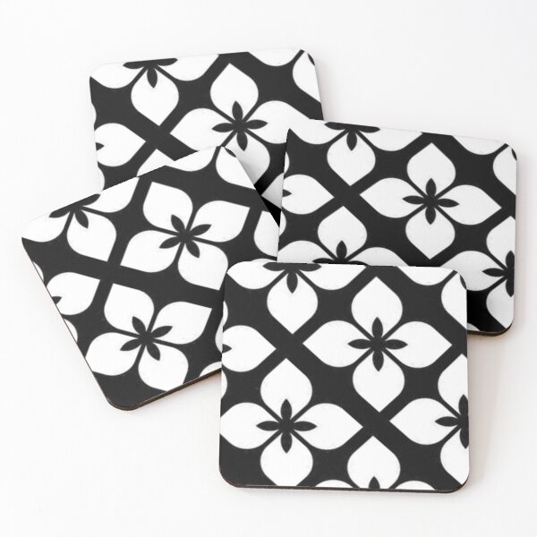 Item preview, Black and White Minimal Flower Pattern designed and sold by ZedColors.