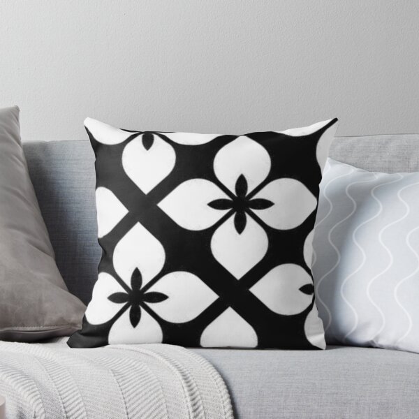 Item preview, Black and White Minimal Flower Pattern designed and sold by ZedColors.