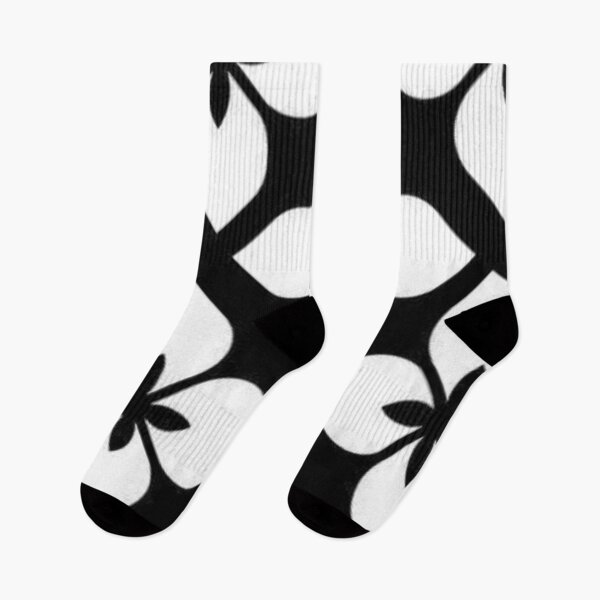 Item preview, Black and White Minimal Flower Pattern designed and sold by ZedColors.