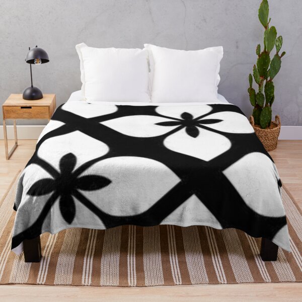 Item preview, Black and White Minimal Flower Pattern designed and sold by ZedColors.